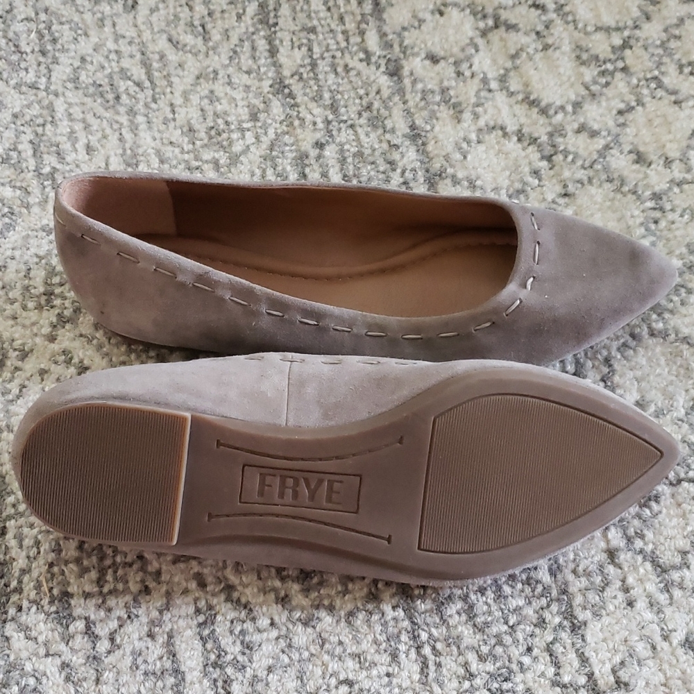Frye grey suede leather flats 6.5